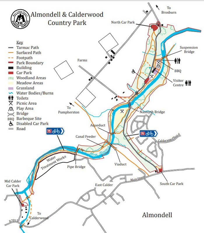Almondell Park mapa